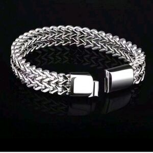 Stainless Steel Magnetic Bayonet Clasp Franco Chain Bracelet For Men 8.5"